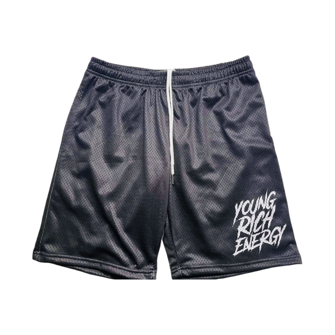 Young Rich Energy Drawstring  Mesh Shorts